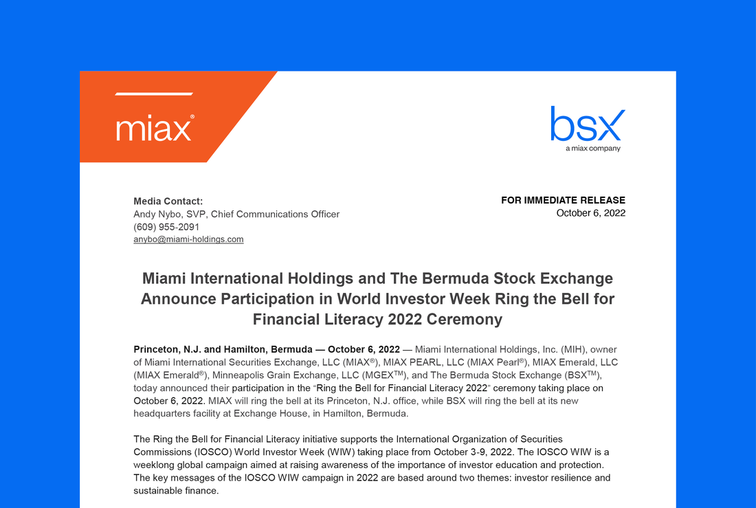 MIAX press release