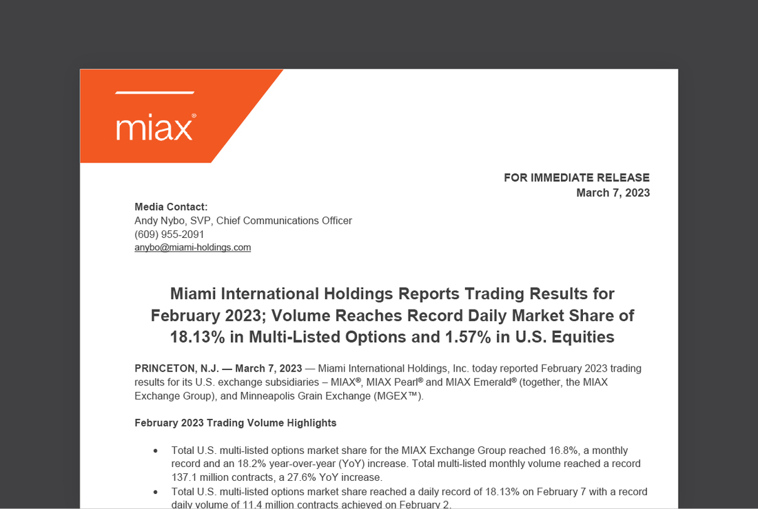 MIAX press release