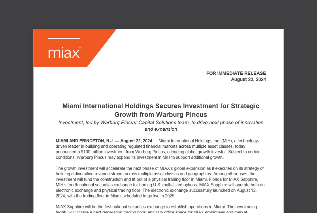 MIAX press release