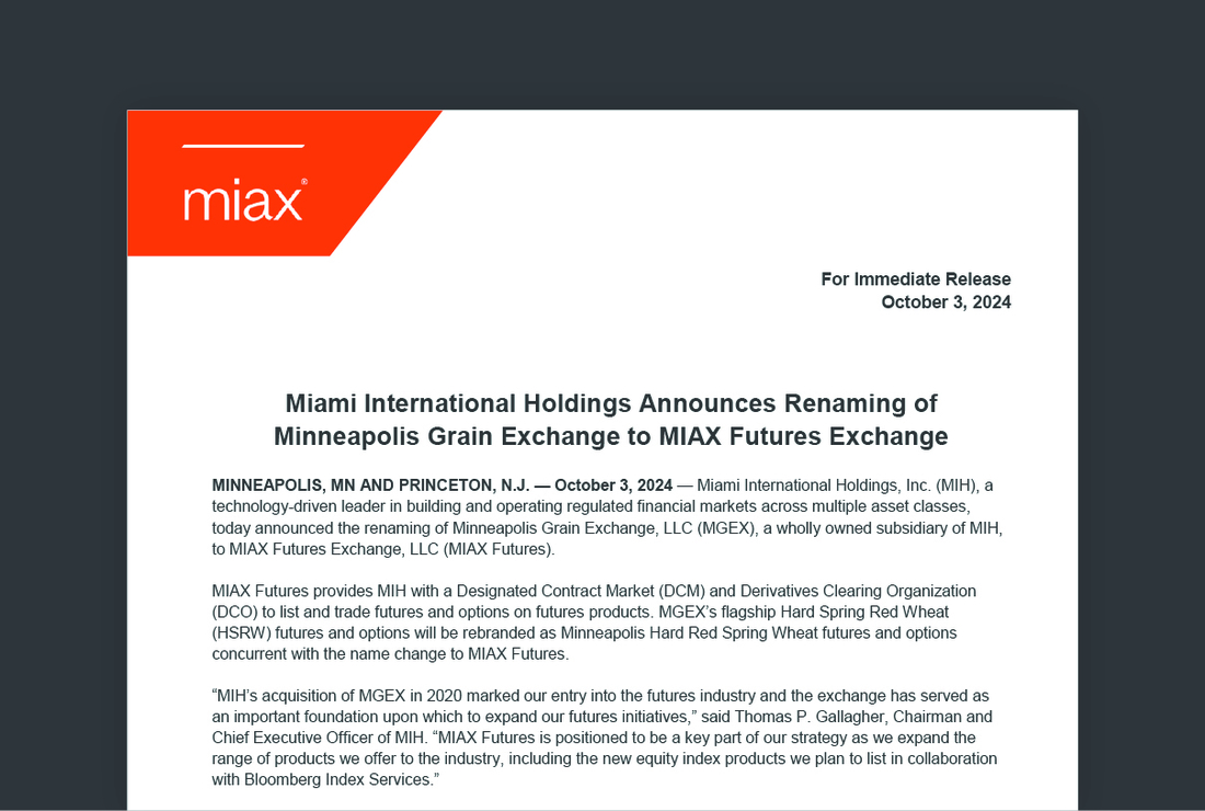 MIAX press release