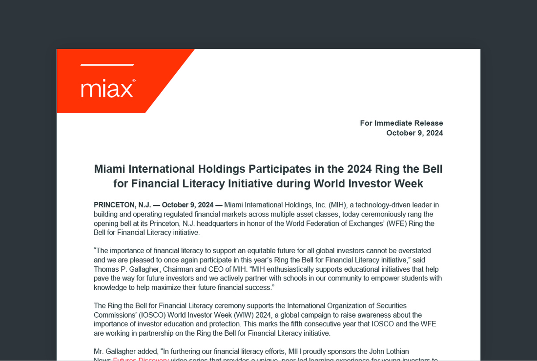 MIAX press release