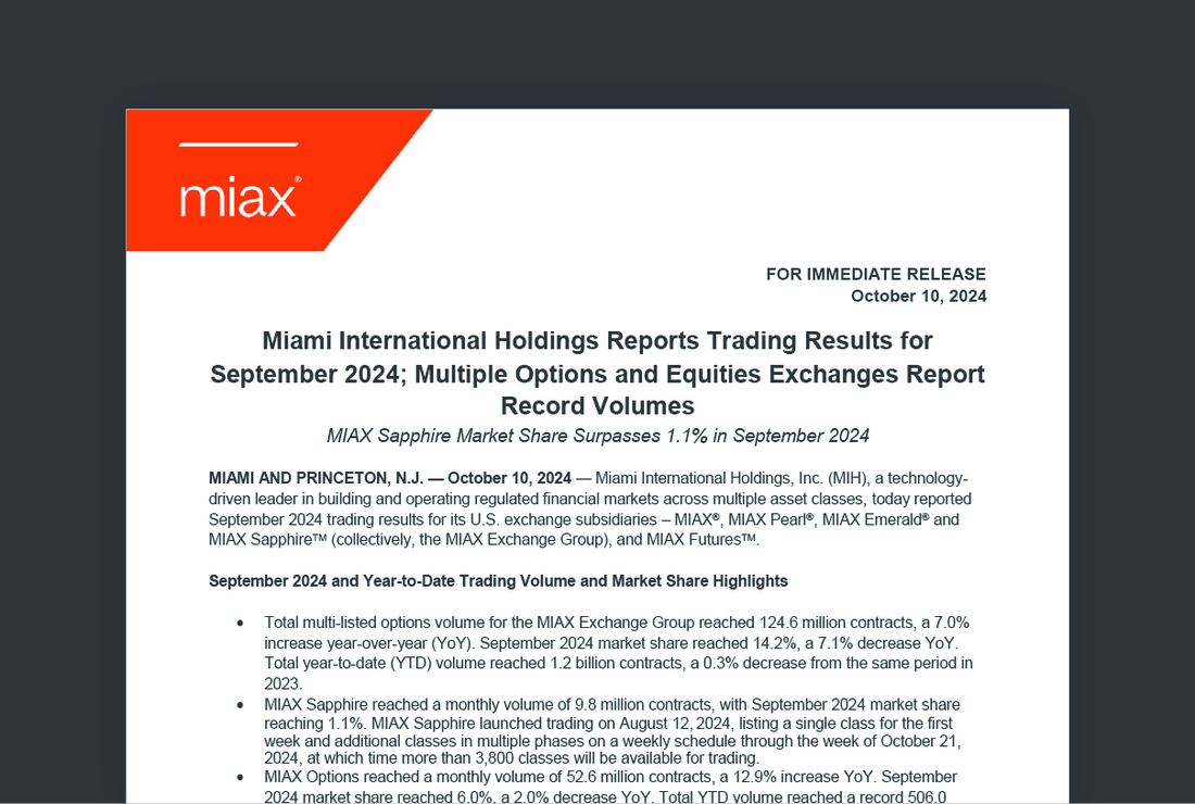 MIAX press release